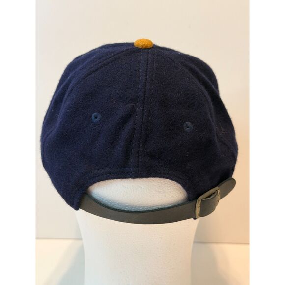 The Marque Old Course St. Andrews Adjustable Strap Hat Wool Melton Navy Blue Tan - Picture 6 of 8
